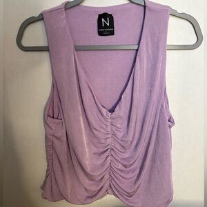 Naked Wardrobe Lilac Ruched Tank Top 2X